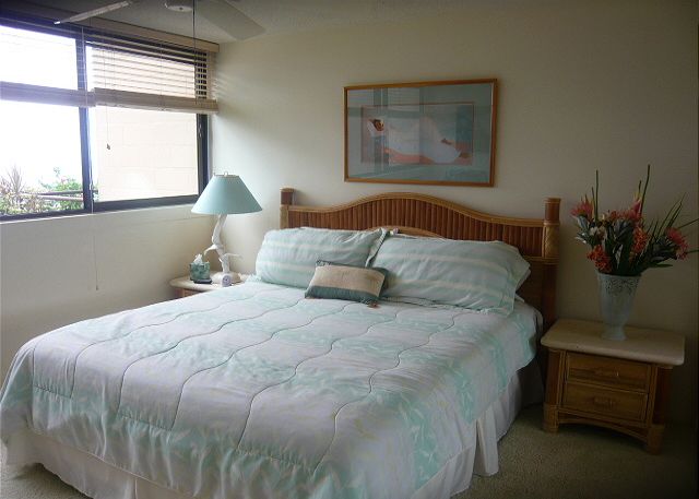 Bedroom with a king bed and great ocean view!