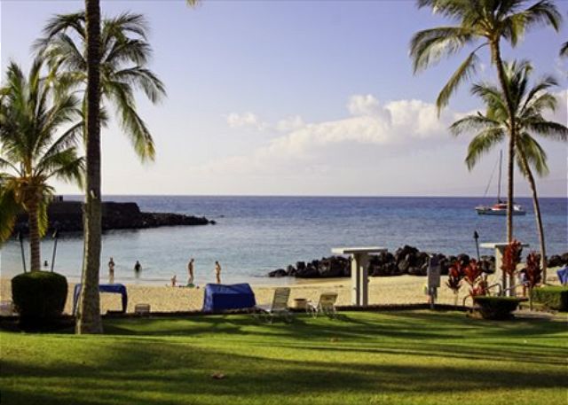 The private beach at Mauna Lani.