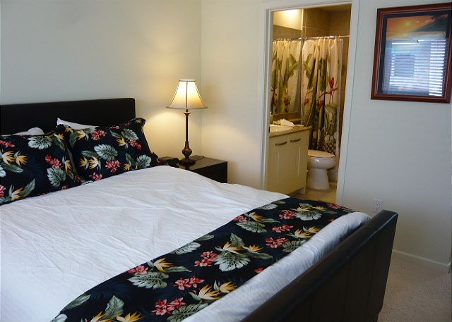 Second bedroom with a luxury queen bed.