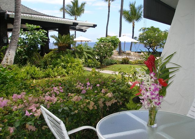 Enjoy dinner with a view from the lanai