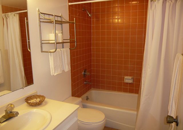 Bathroom off the second bedroom.