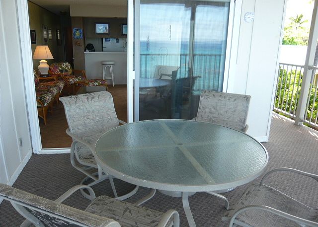 Lanai looking into the condo.