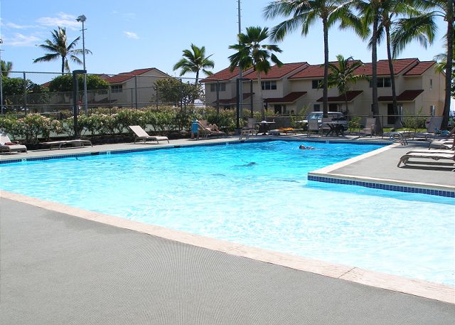 The swimming pool is a short walk from your condo