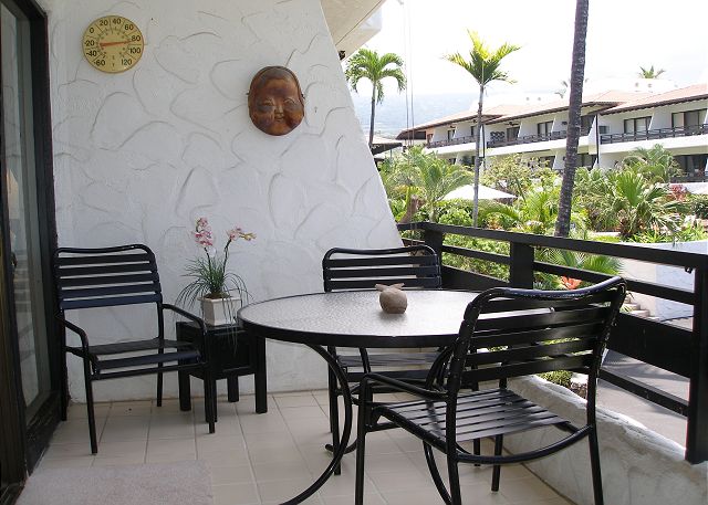 Both mountain and ocean views from the lanai.