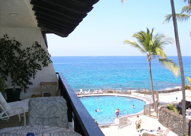 This lanai is a great place for dining or sunset views.