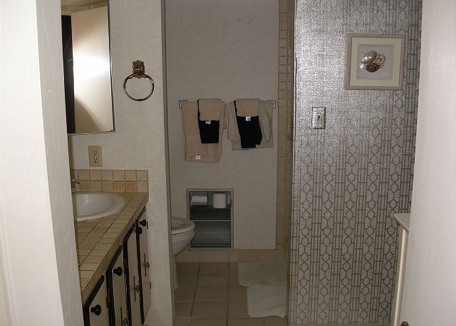 Bath with a shower stall