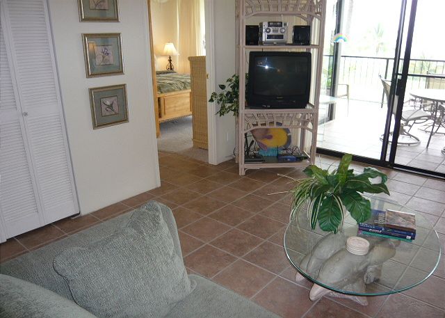 Entertainment center off the living room.