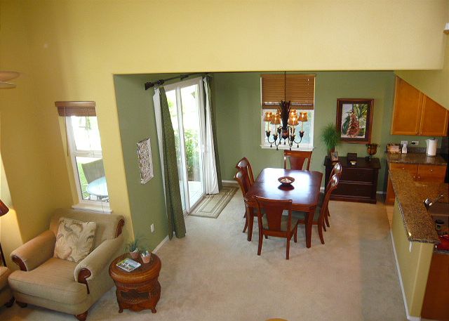 Open kitchen/dining/living room