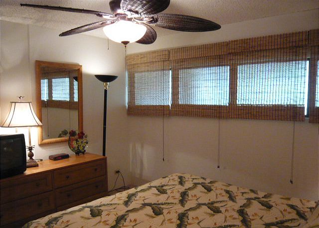 Bedroom with a television.