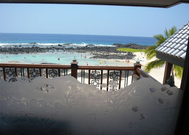 Master bathroom window looking out to the bay.