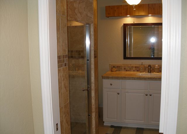 Hallway entrance to the bath