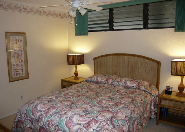 Bedroom with a queen bed.