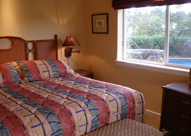 Master bedroom with pool and ocean view