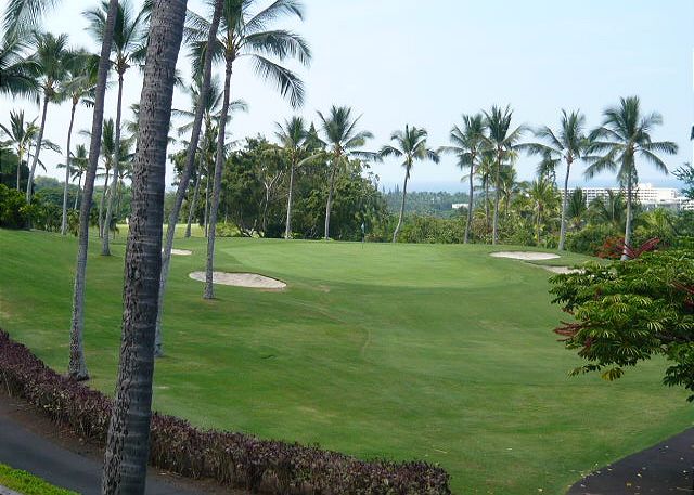 View of the golf course from the lanai.