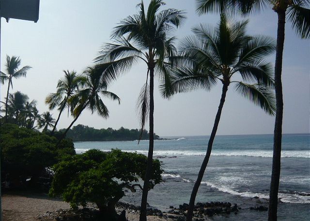 Looking down the coastline from the lanai.