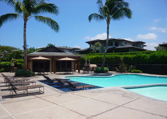 Relax at the pool which is a short distance from this townhouse.