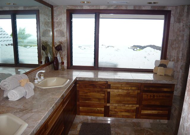Master Bathroom with a fantastic ocean front view.