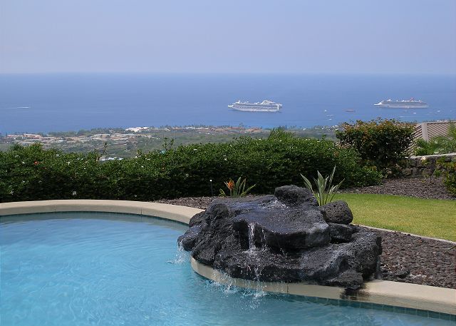 Enjoy the sounds of the water fall in the pool as you watch the 