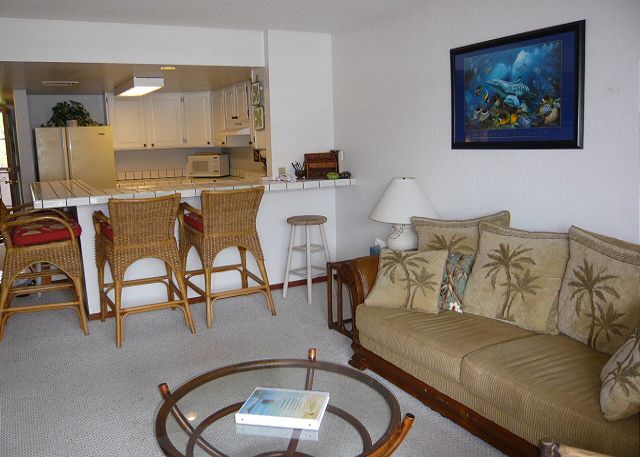 Tropical furnishings through-out this unit.