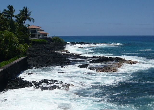 View from the lanai looking south. You will feel the sea spray f