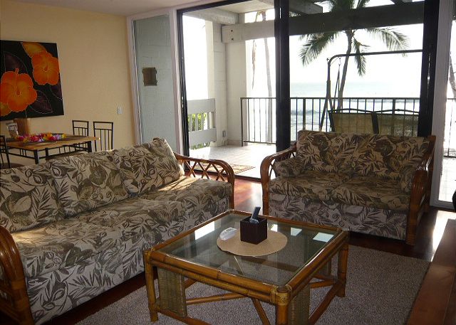 Living room with an ocean view.