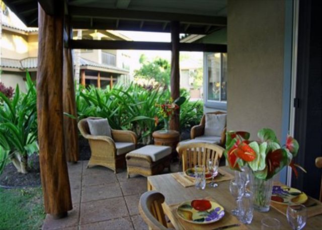 Nicely furnished lanai area off the living room.