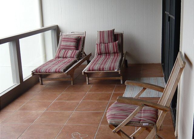 lanai off one of the downstairs bedrooms.
