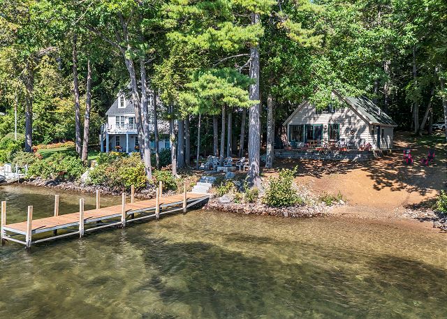 Winnipesaukee Waterfront Chalet With Sandy Beach Private Dock And Fire