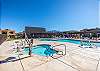Pool 2 is heated year-round and includes a deeper swimming area and a shallow kid’s area.