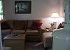 Living room with free standing fireplace