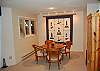 Dining/game area in the family room on the lower level