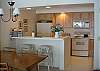 Dining table and kitchen