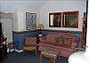 Living room with free standing fireplace