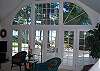 Large deck off of the living room with lake views