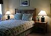 Master bedroom with queen bed and private bath