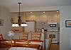 Dining table and kitchen