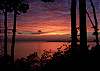 Spectacular sunset over Lake Michigan