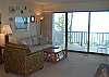 Living room with lake view
