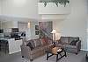 Living room and kitchen with nice open floor plan