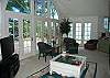Living room with lake view