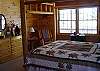 Master bedroom with queen bed and private bath on the main level