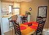 Dining table and kitchen