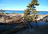 Footbridge over the Crystal River, leading to Lake Michigan