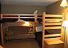 3rd bedroom with one set of twin bunk beds plus one set of full futon/twin bunk beds on the lower level