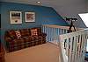 Loft with sofa bed on the second floor over-looking the living room