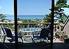 Deck off of the living room overlooking the Crystal River and Lake Michigan