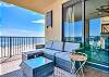 The large balcony offers plenty of seating and a great space for lounging. The view is the best from this 4th floor unit