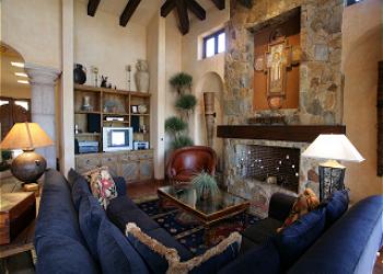 Unwind in the comfortable living room.
