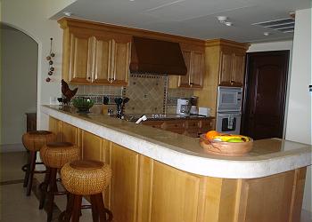 The fully equipped kitchen of the penthouse, Casa Divina.