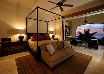 Villa Pamela's master suite, with pocket doors.